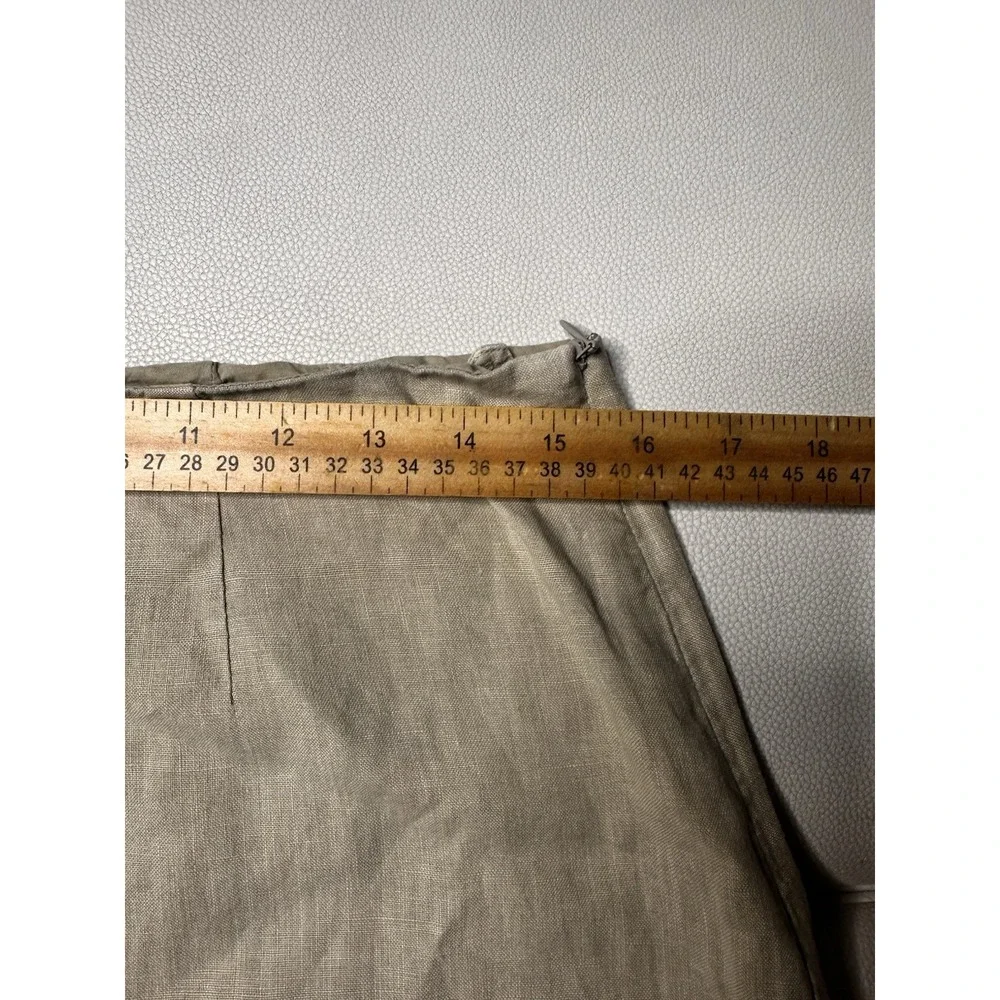 TOMMY BAHAMA Women's Linen Ruffled‎ Skirt Cotton Lined, Khaki Size 4